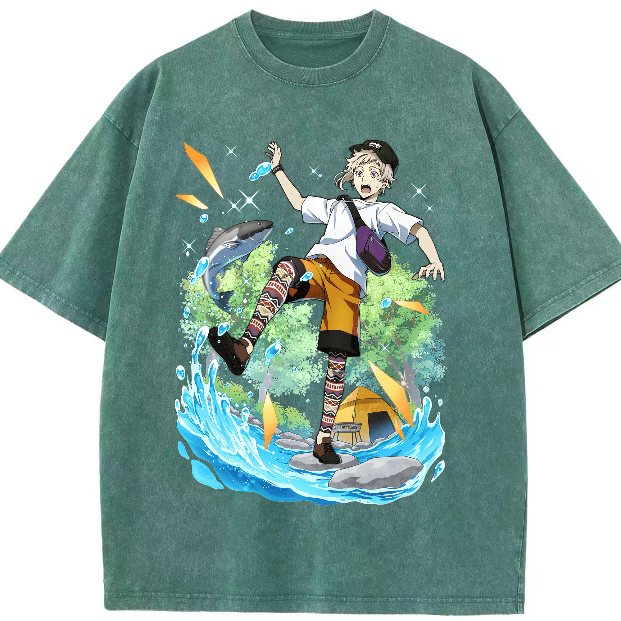 （画像用） 文豪ストレイドッグス Bungo Stray Dogs 綿100% ヴィンテージ風 半袖Tシャツ（フロントプリント）